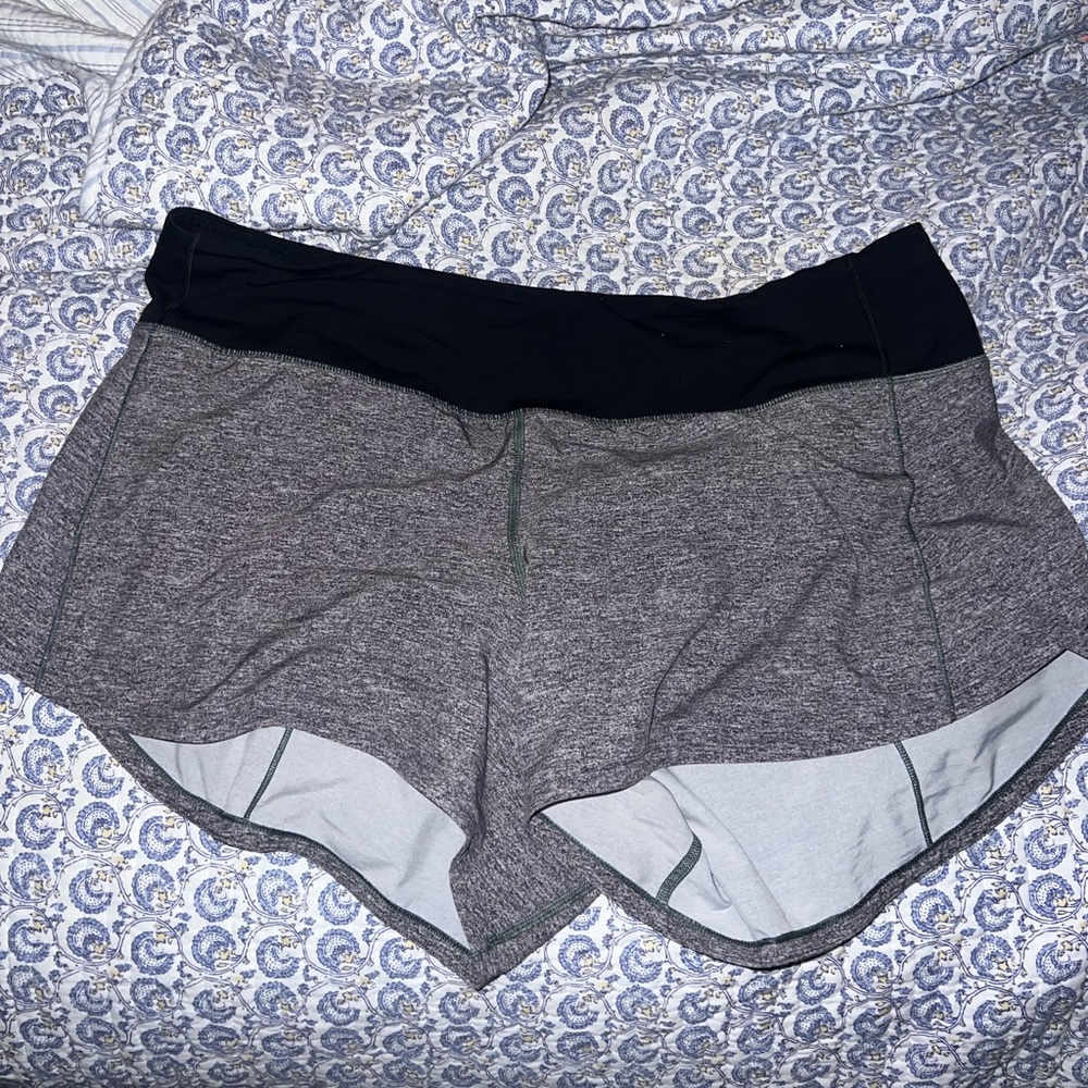 Lululemon Black and Gray Speed Up Shorts